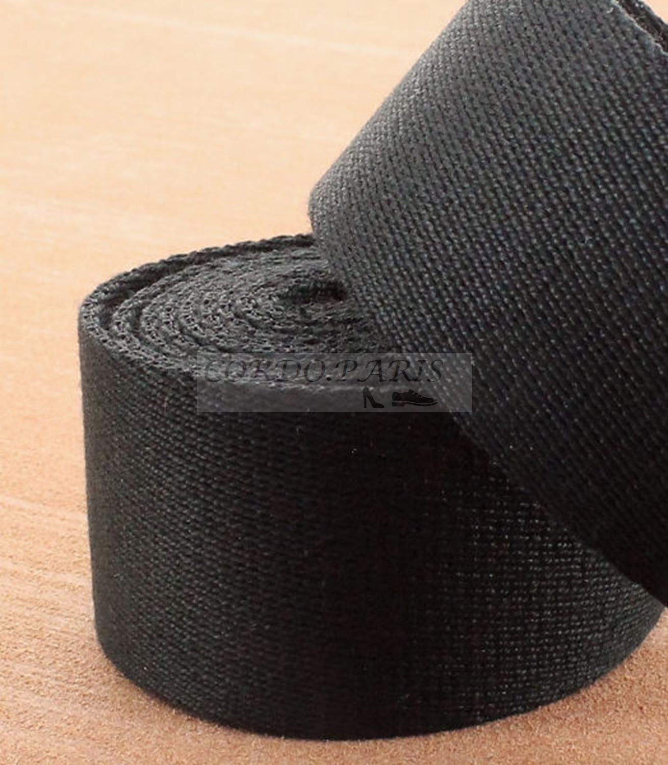 SANGLE POLYCOTON NOIR LARGEUR 40 mm