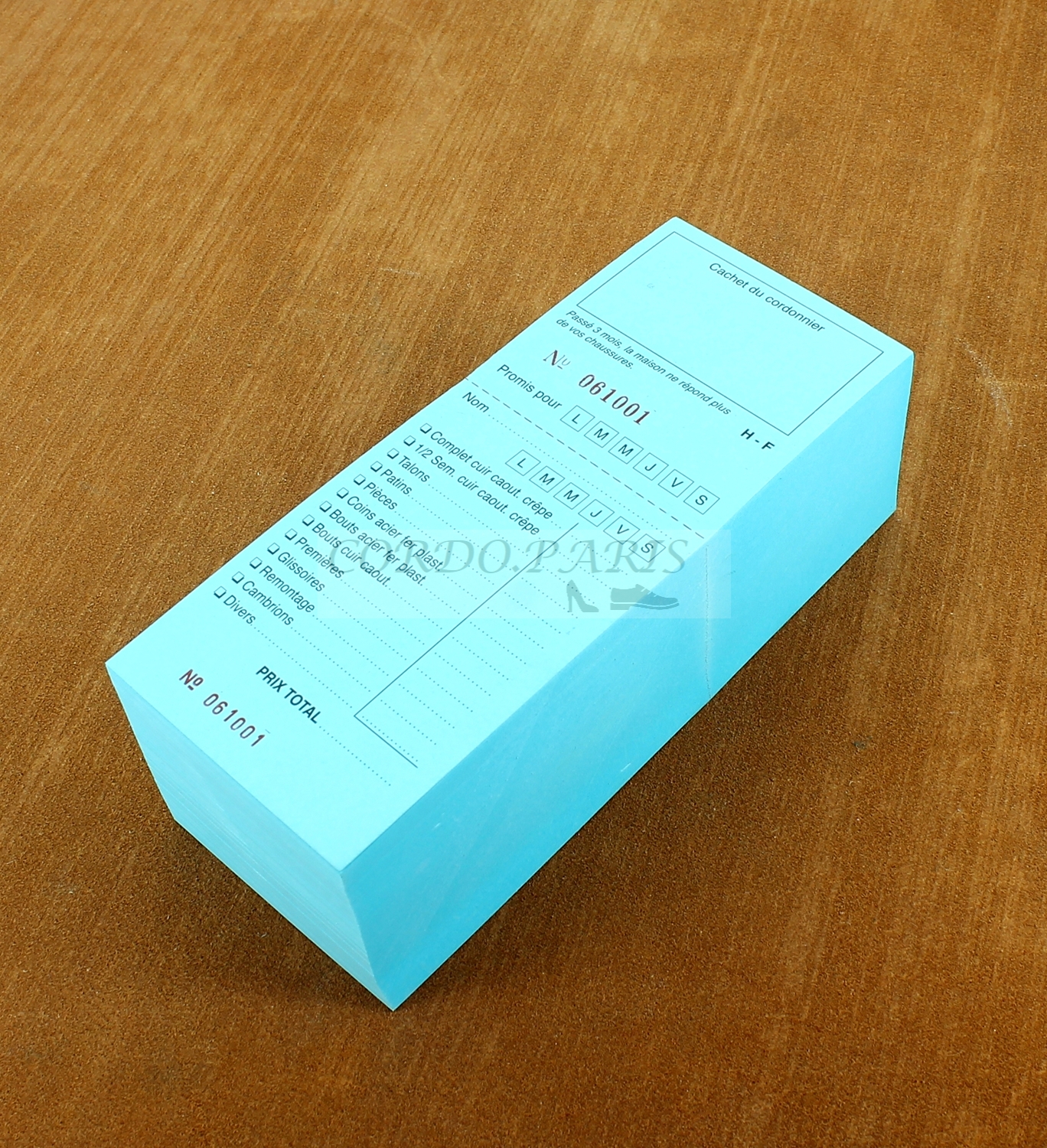 TICKETS REPARATION, PAQUET DE 1000, BLEU