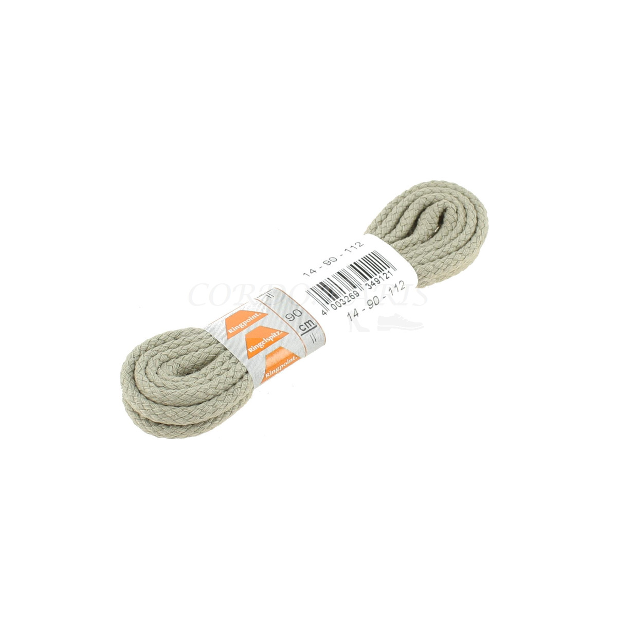 LACETS RINGPOINT CORDELETS 90 CM -  GRIS -  BOÎTE DE 8 PAIRES