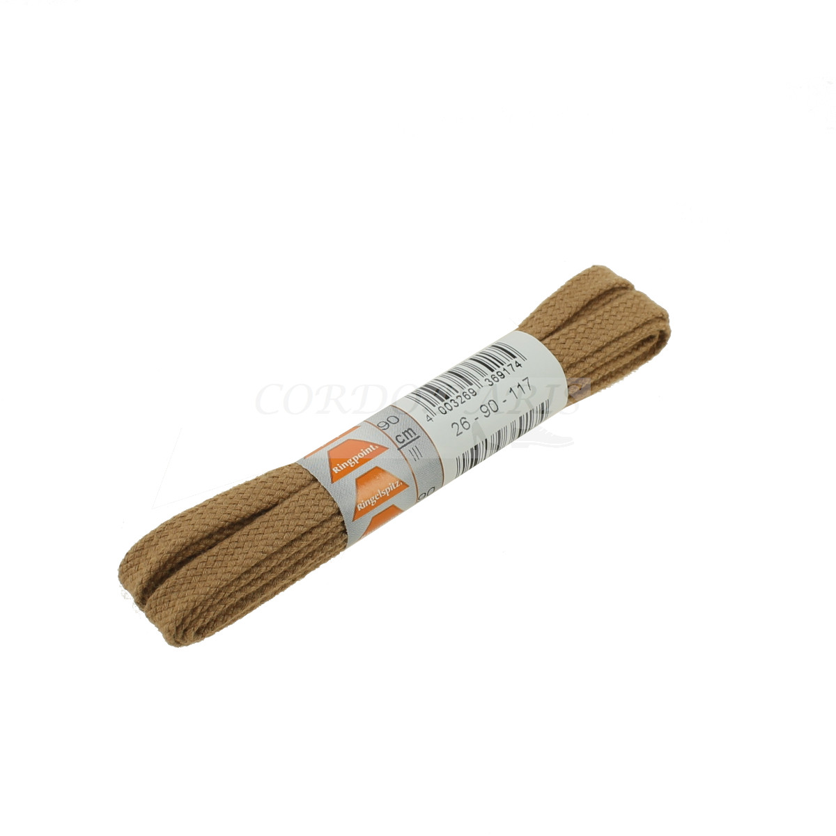 LACETS RINGPOINT PLAT MOYEN 90 CM -  BEIGE -  BOÎTE DE 8 PAIRES