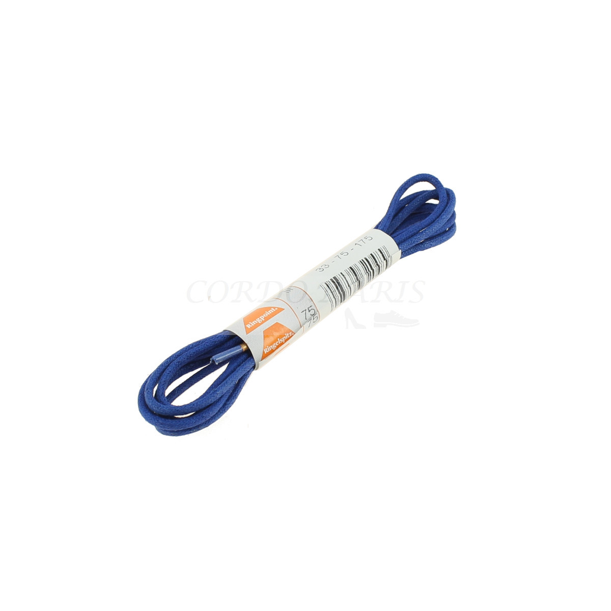 LACETS RINGPOINT RONDS MOYEN CIRÉ 75 CM -  BLEUE  - PAIRE