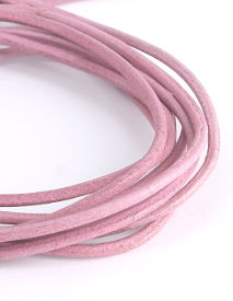 LACET CUIR ROND ROSE