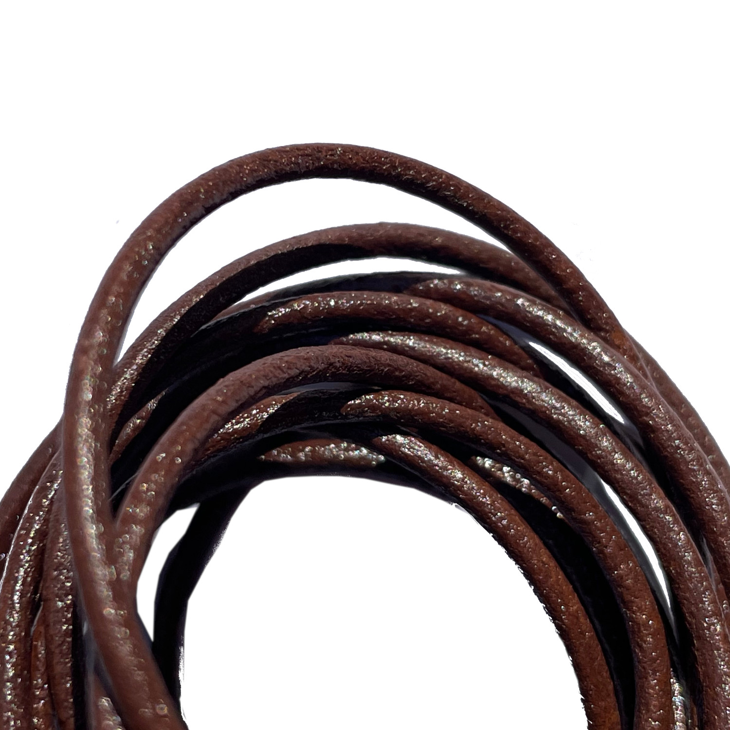 LACET CUIR ROND MARRON MOYEN