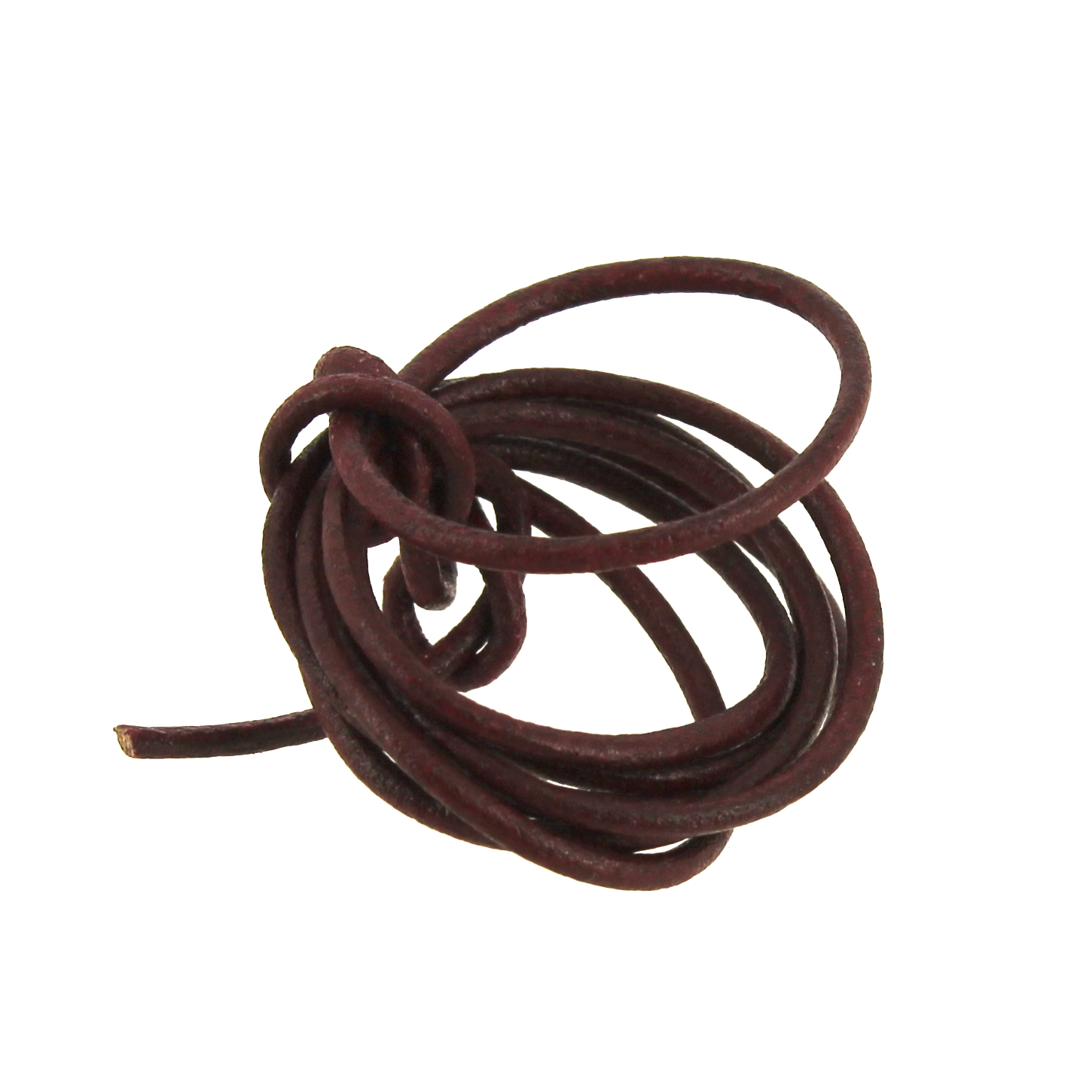 LACET CUIR ROND BORDEAUX